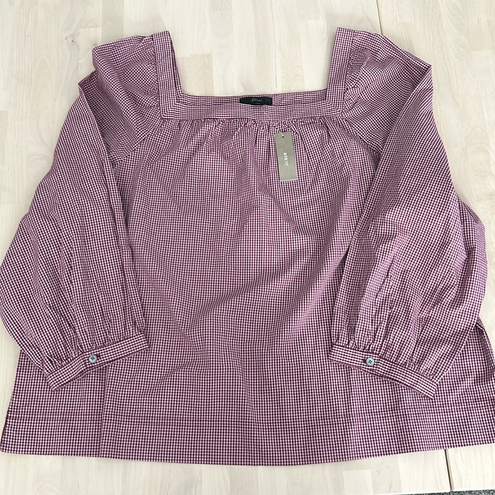NWT J. Crew cotton peasant top, size XL